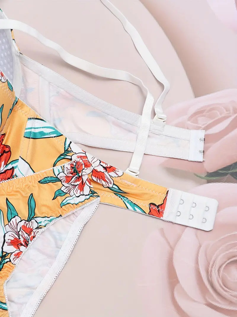 Floral Bra & Panty Set