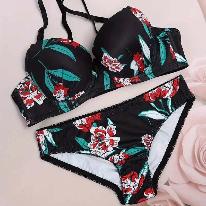 Floral Bra & Panty Set